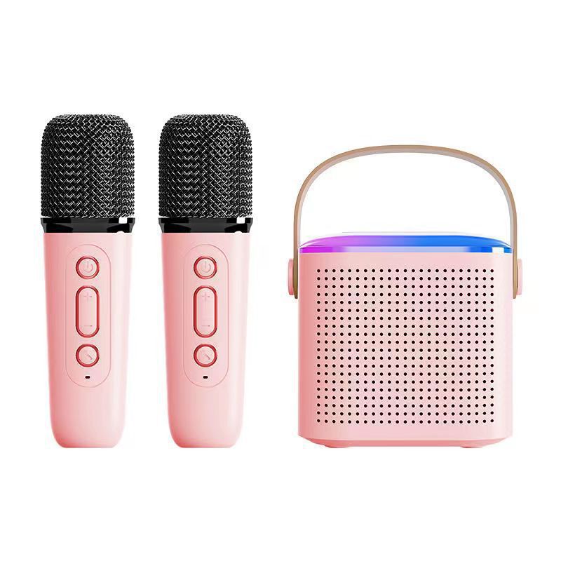 Altavoz Bluetooth con micrófono inalámbrico y luces LED para karaoke